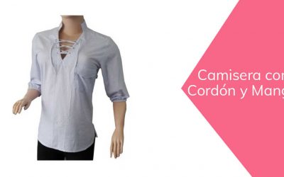 Blusa escote con cordón  corte y confección