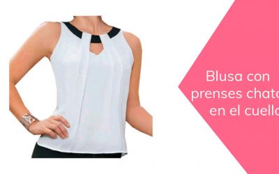 Blusa con prenses chatos en el escote