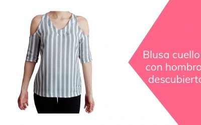 Blusa cuello V con hombros descubiertos