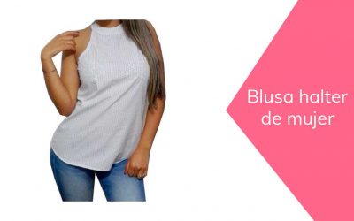 Blusa halter de mujer cuello anillo