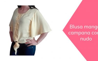 Blusa manga campana con nudo