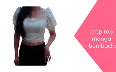 Crop top manga bombacha