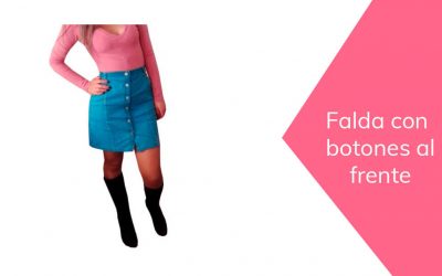 Falda con botones al frente