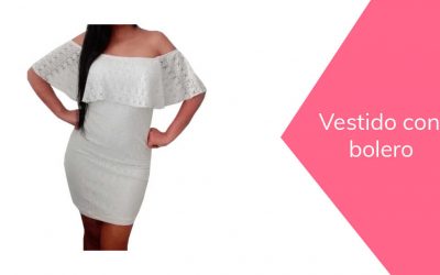 Vestido con bolero escote bandeja