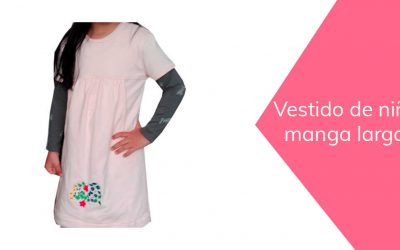 Vestido de niña manga larga