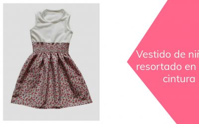 Vestido resortado en cintura de niña