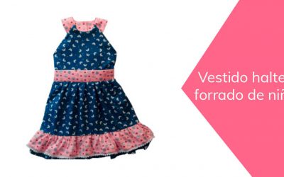 Vestido halter forrado de niña