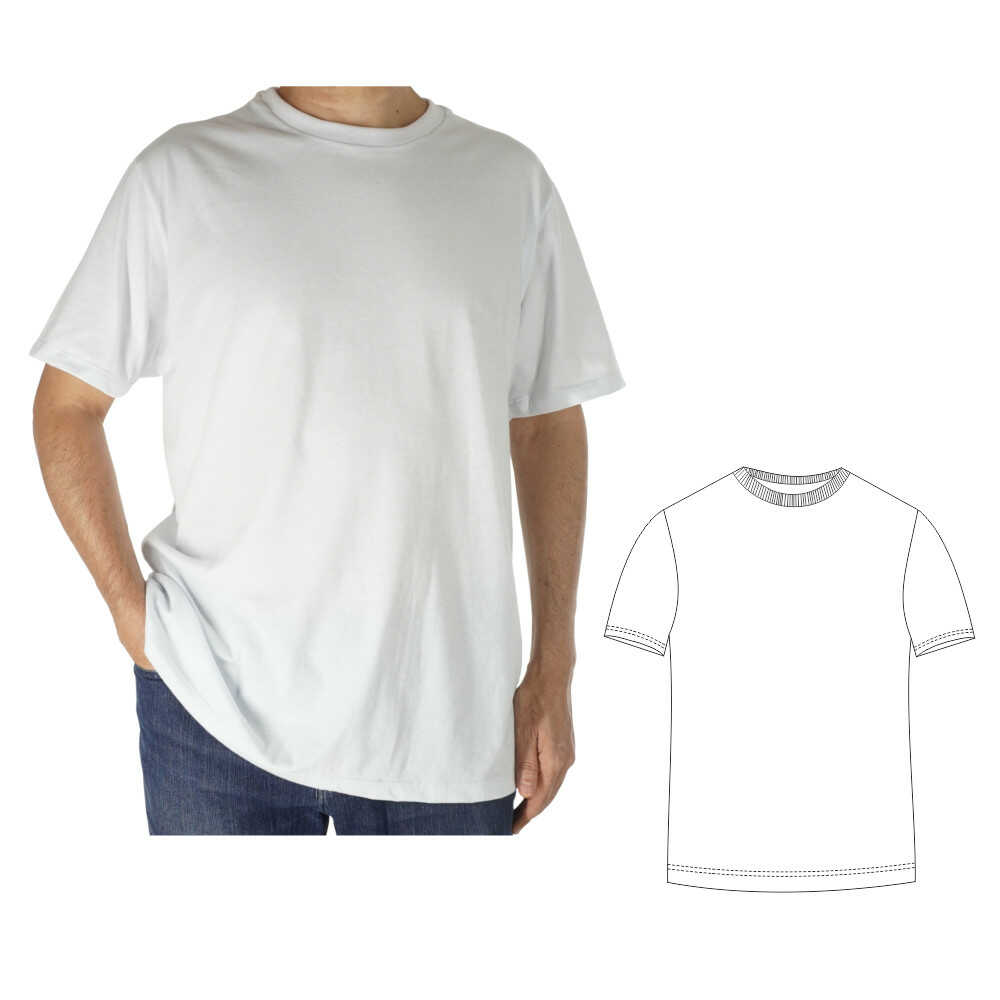 Patrón camiseta básica hombre gratis descargable en PDF