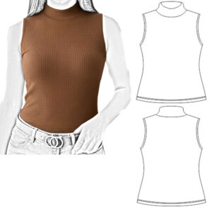 BLUSA LICRADA CUELLO ALTO SIN MANGAS REF. 1311