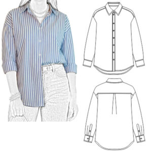 BLUSA CAMISERA OVERSIZE DE MUJER REF. 1314