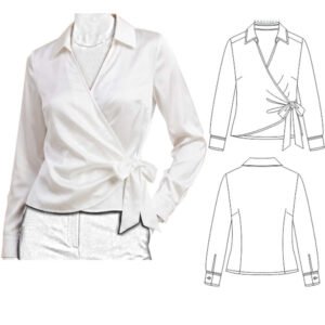 BLUSA CRUZADA CON LAZO DE MUJER REF. 1331